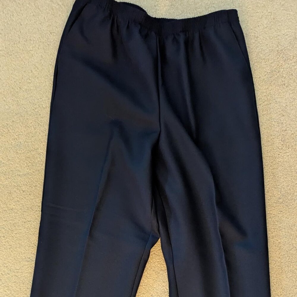 Excellent Condition Alfred Dunner Navy Slacks, Size 12P, Inseam 28